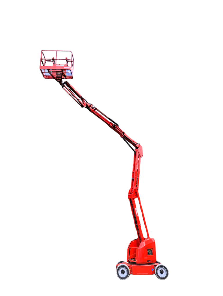 Bild einer ausgefahrenen PB Teleskop-Gelenkbühne PB DINO 16EZ in rot